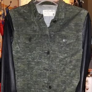 Camouflage and leather Jacket